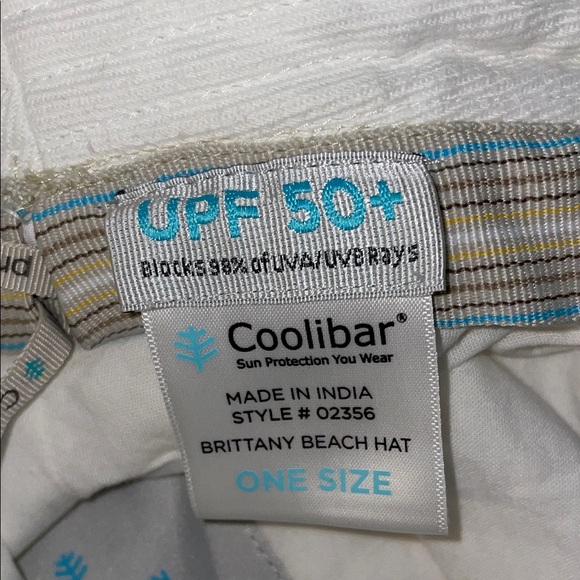 Coolibar Women's Wide Brim White Hat - Picture 2 of 9